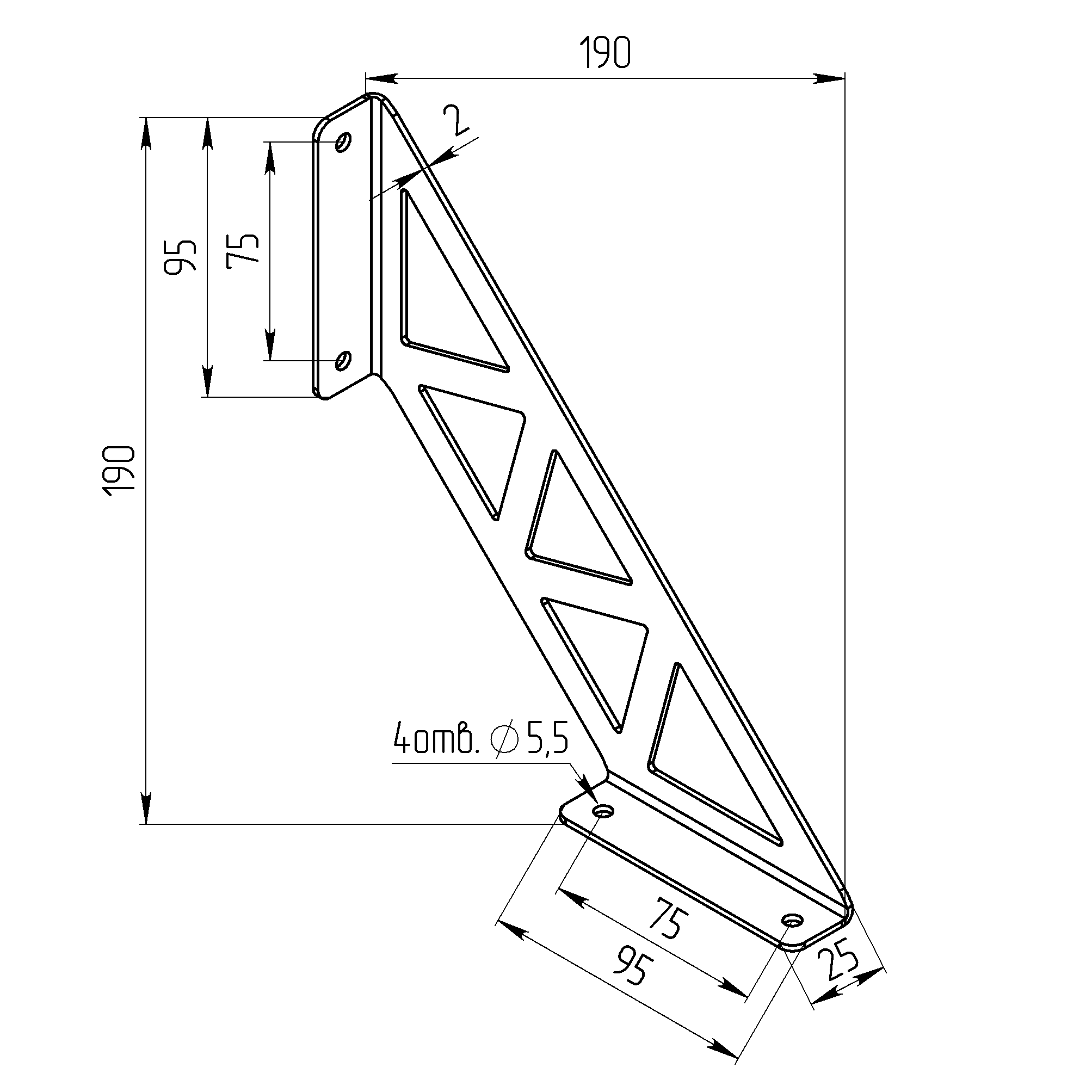Консоль декоративная Кронос L=190х190 черный